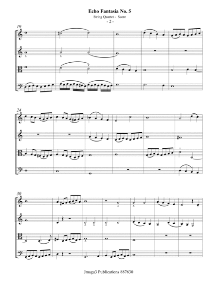 Sweelinck: Echo Fantasia No. 5 for String Quartet image number null