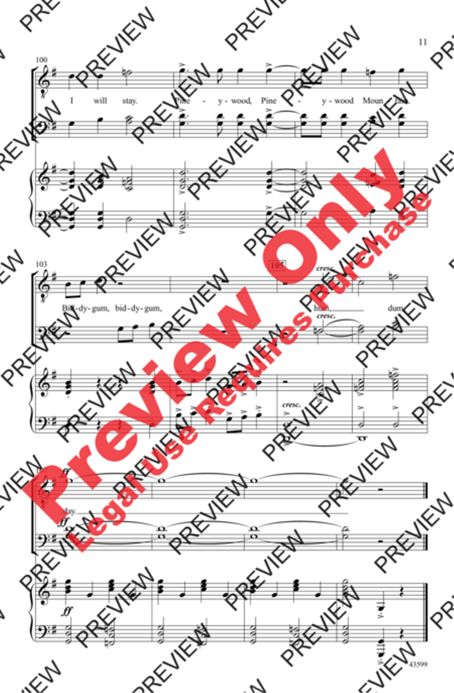 Pineywood Mountain Men's Choir scores gallery preview page 11