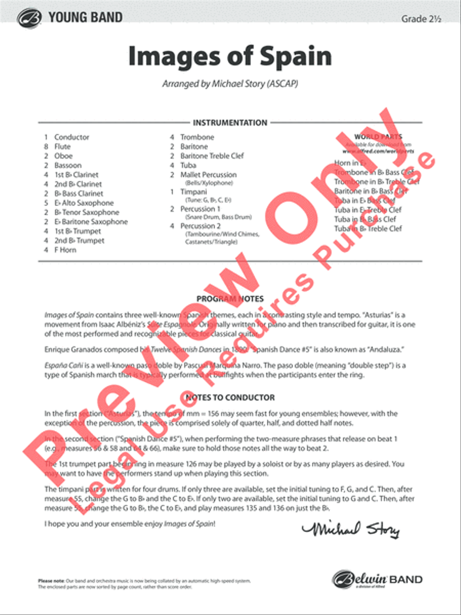 Images of Spain Concert Band scores gallery preview page 2