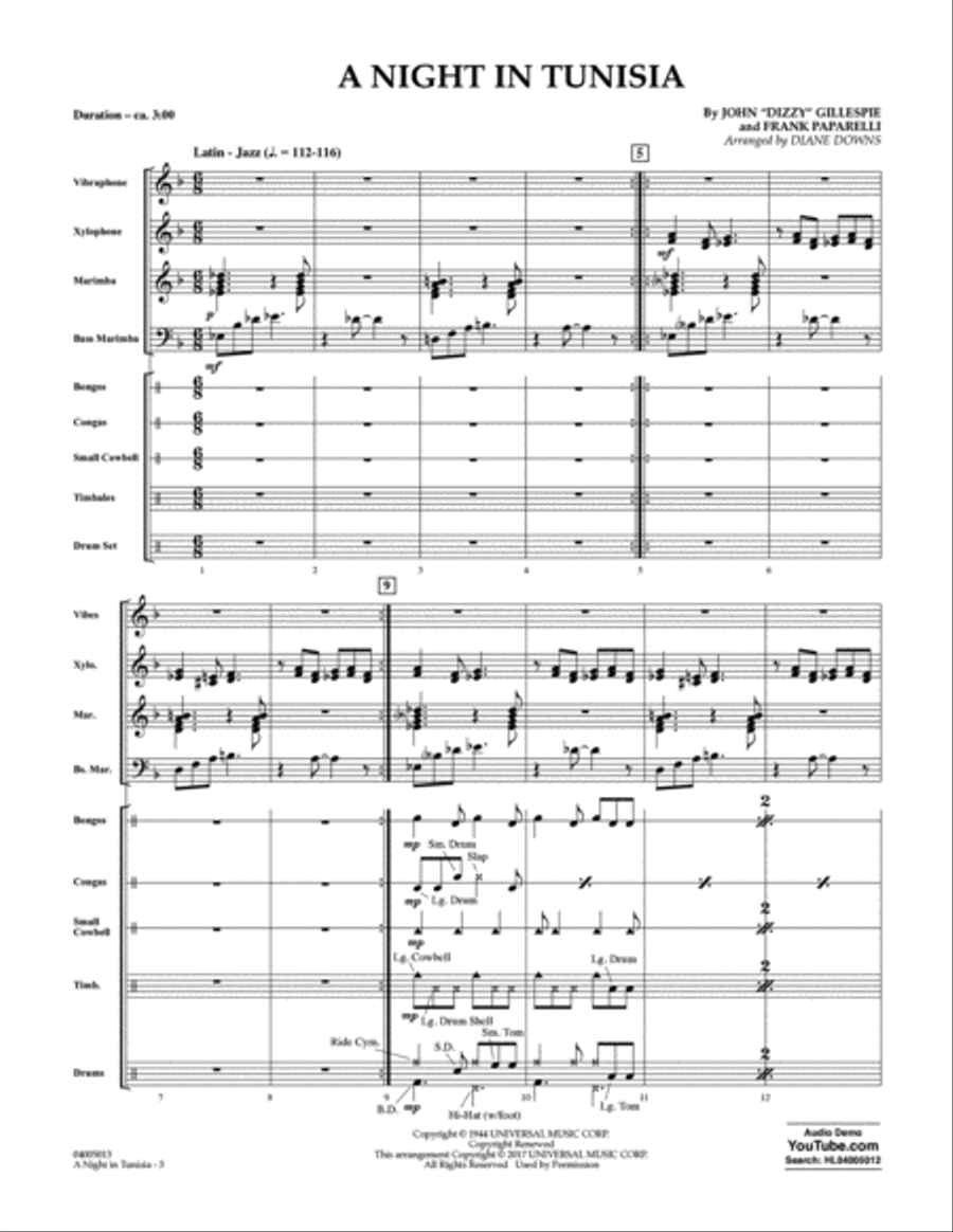 A Night in Tunisia - Full Score Concert Band scores gallery preview page 3