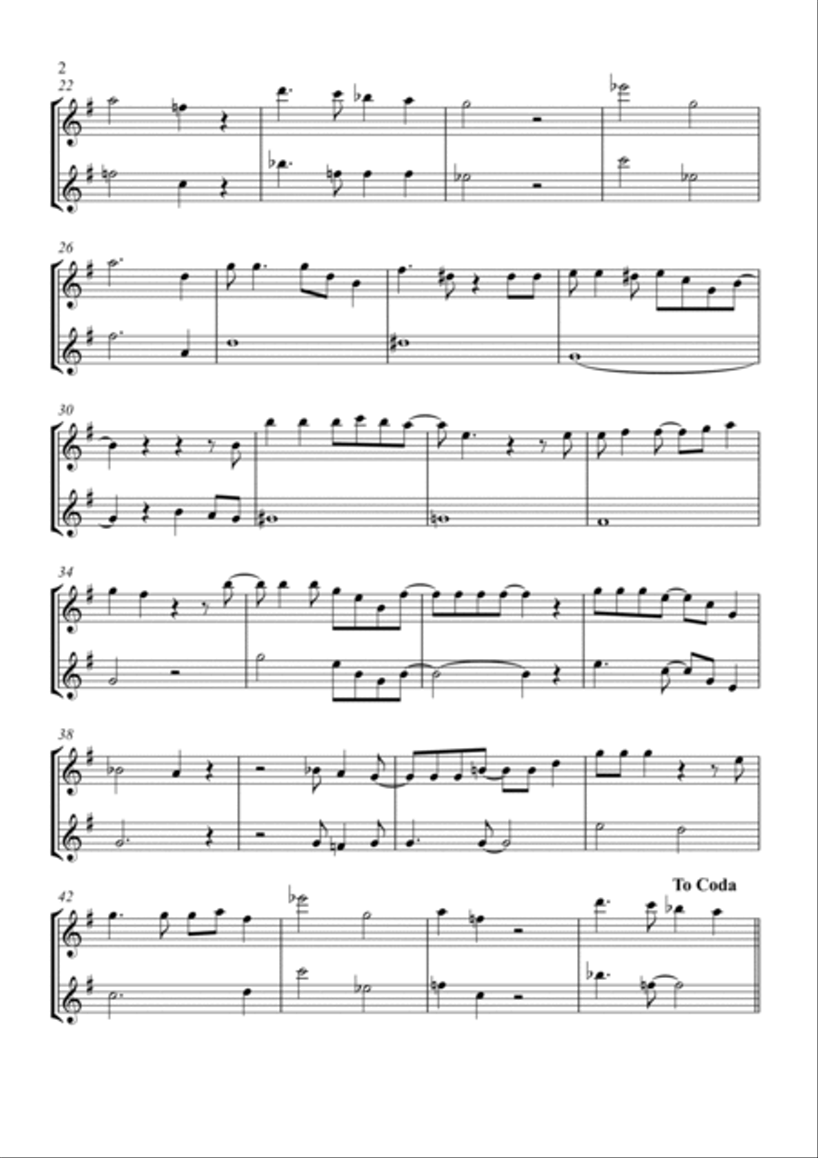 Goodbye Yellow Brick Road Clarinet Duet scores gallery preview page 2