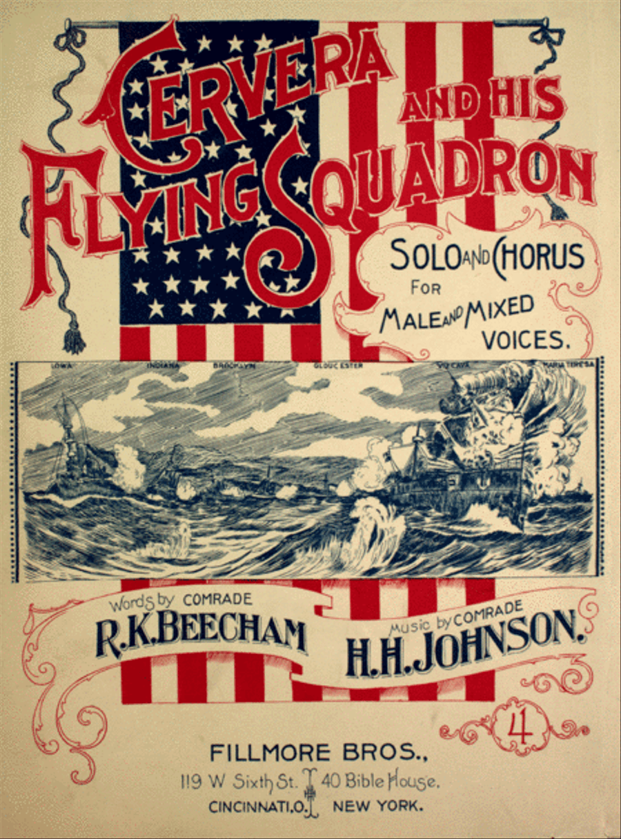 Cervera and His Flying Squadron. Solo and Chorus 4-Part scores gallery preview page 1
