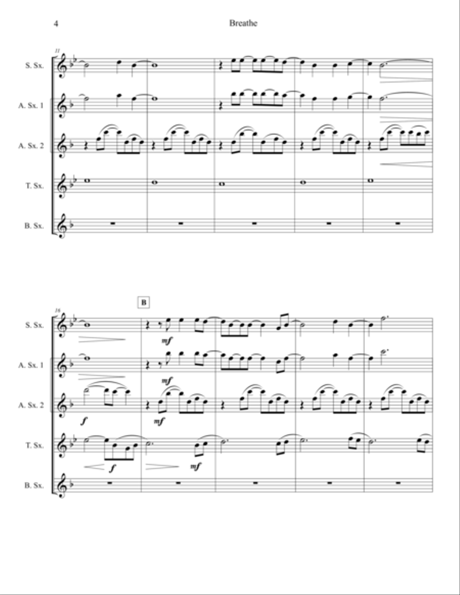 Breathe Breathe Woodwind Quartet scores gallery preview page 4