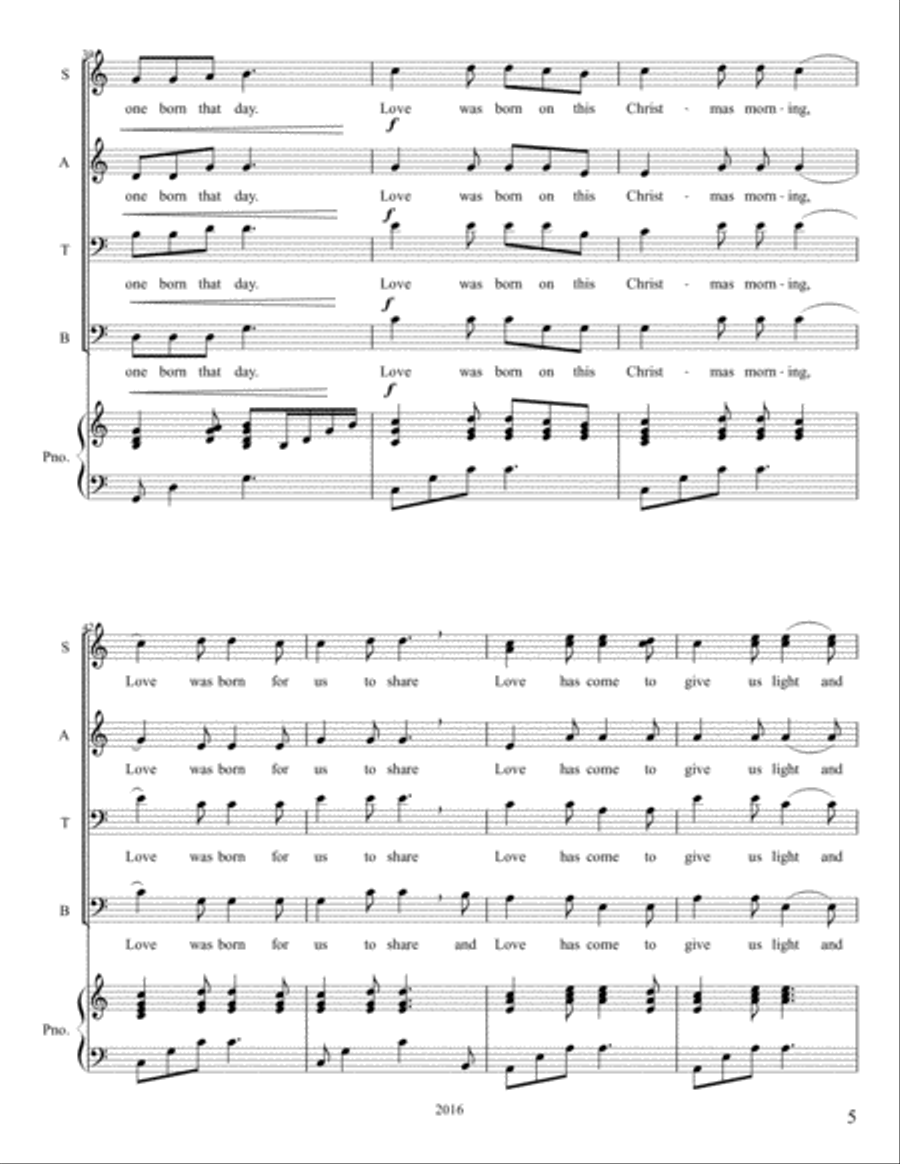 Love Was Born On Christmas (Christmas Memories) 4-Part scores gallery preview page 5