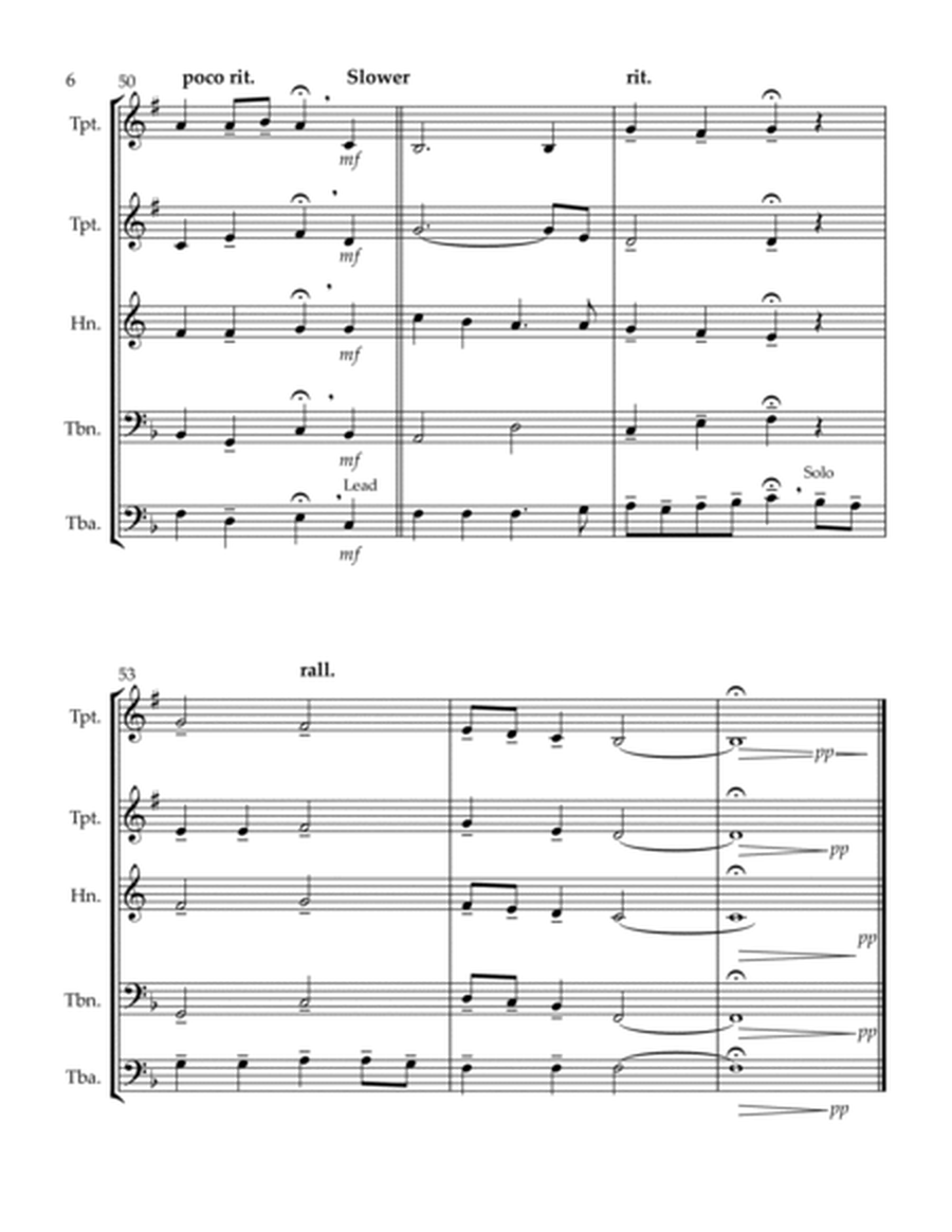 Simple Gifts ('Tis the Gift to Be Simple) (F) (Brass Quintet - 2 Trp, 1 Hrn, 1 Trb, 1 Tuba) (Tuba l