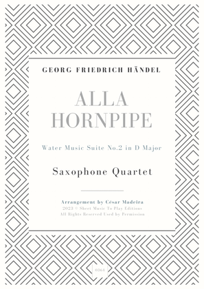 Book cover for Alla Hornpipe by Handel - Sax Quartet (Full Score) - Score Only