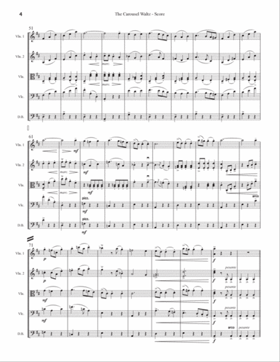 The Carousel Waltz String Quintet scores gallery preview page 4