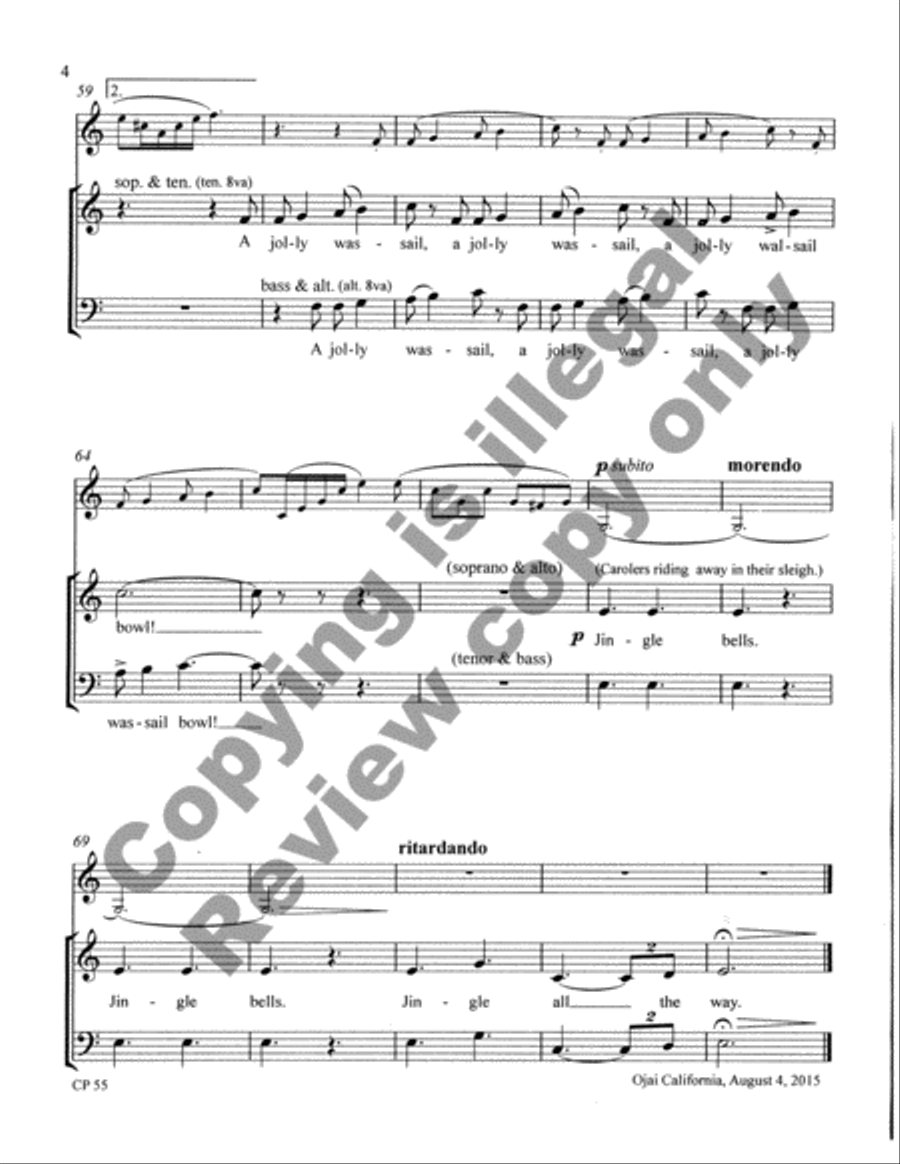 A Jolly Wassail Bowl 4-Part scores gallery preview page 9