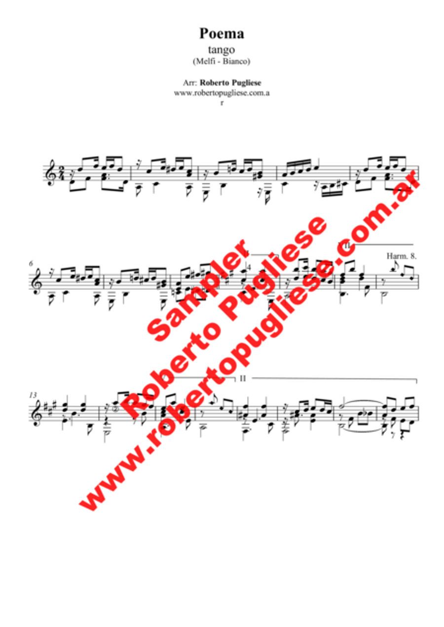 Poema - Tango (Bianco - Melfi) Classical Guitar scores gallery preview page 3
