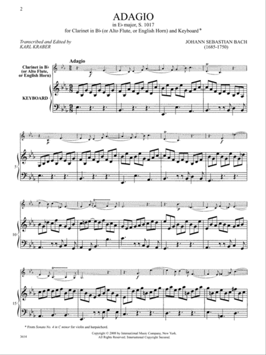 Adagio In E Flat Major, S. 1017 English Horn scores gallery preview page 2