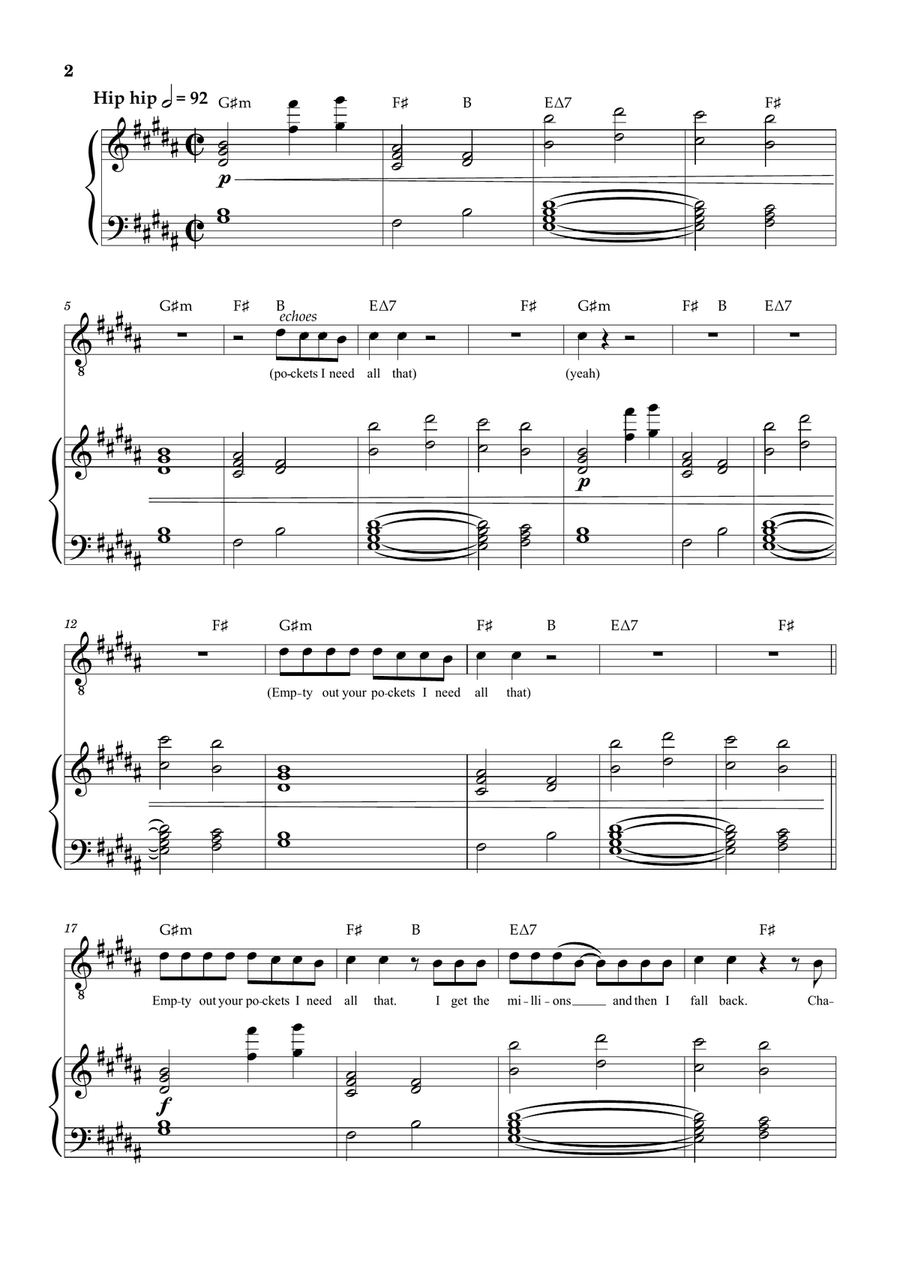 Empty Out Your Pockets Piano, Vocal scores gallery preview page 2