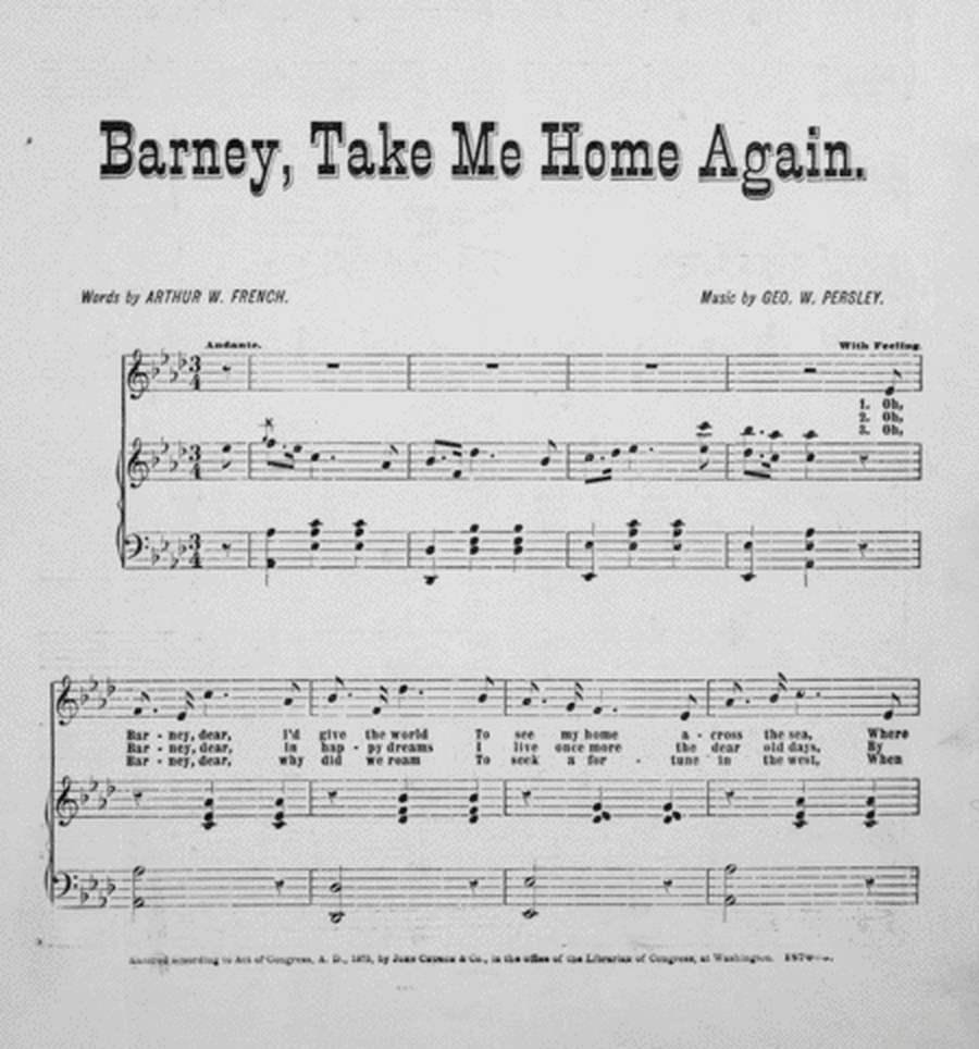 Barney, Take Me Home Again! Song and Chorus
