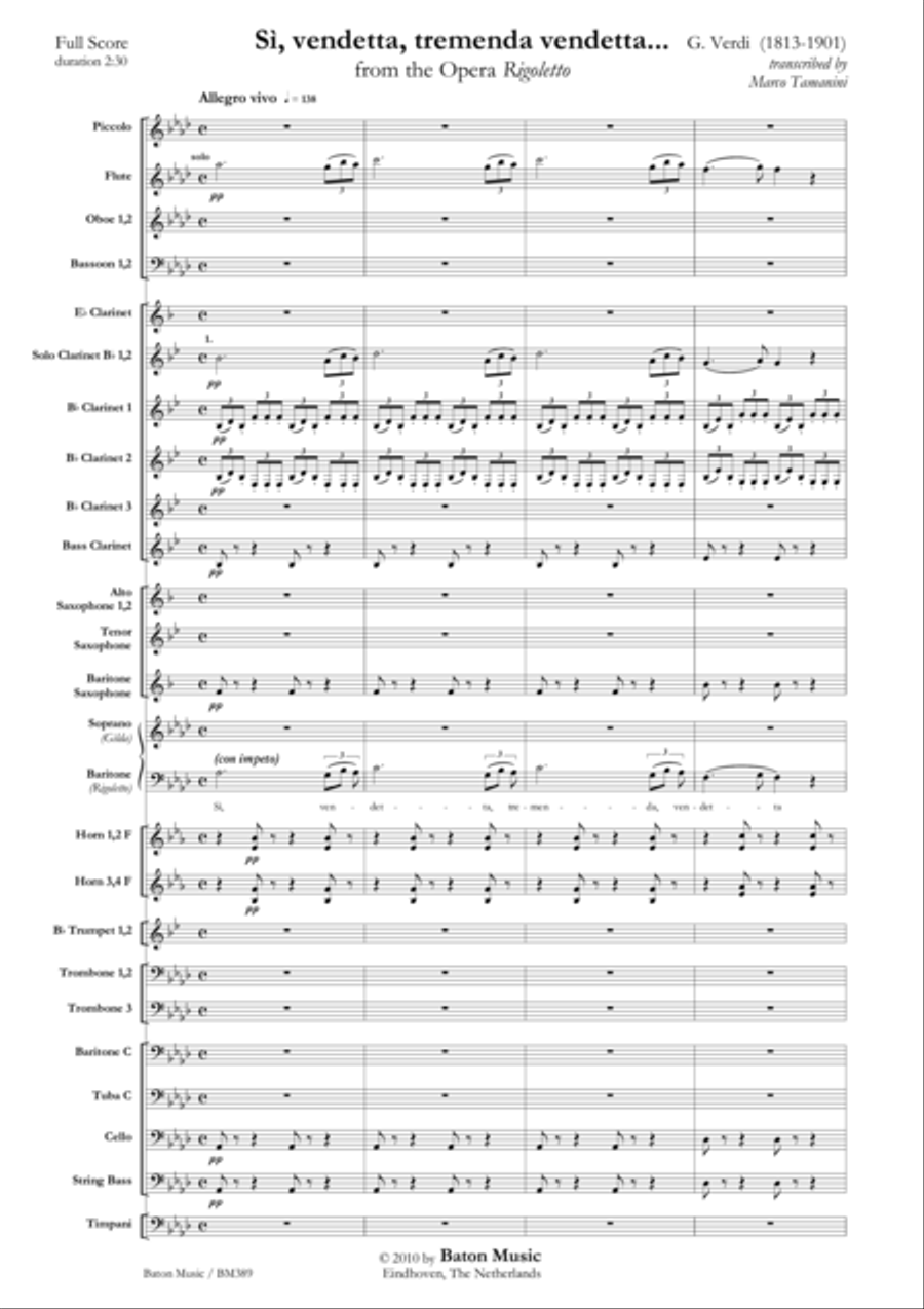 Sì, vendetta, tremenda vendetta... Concert Band scores gallery preview page 2