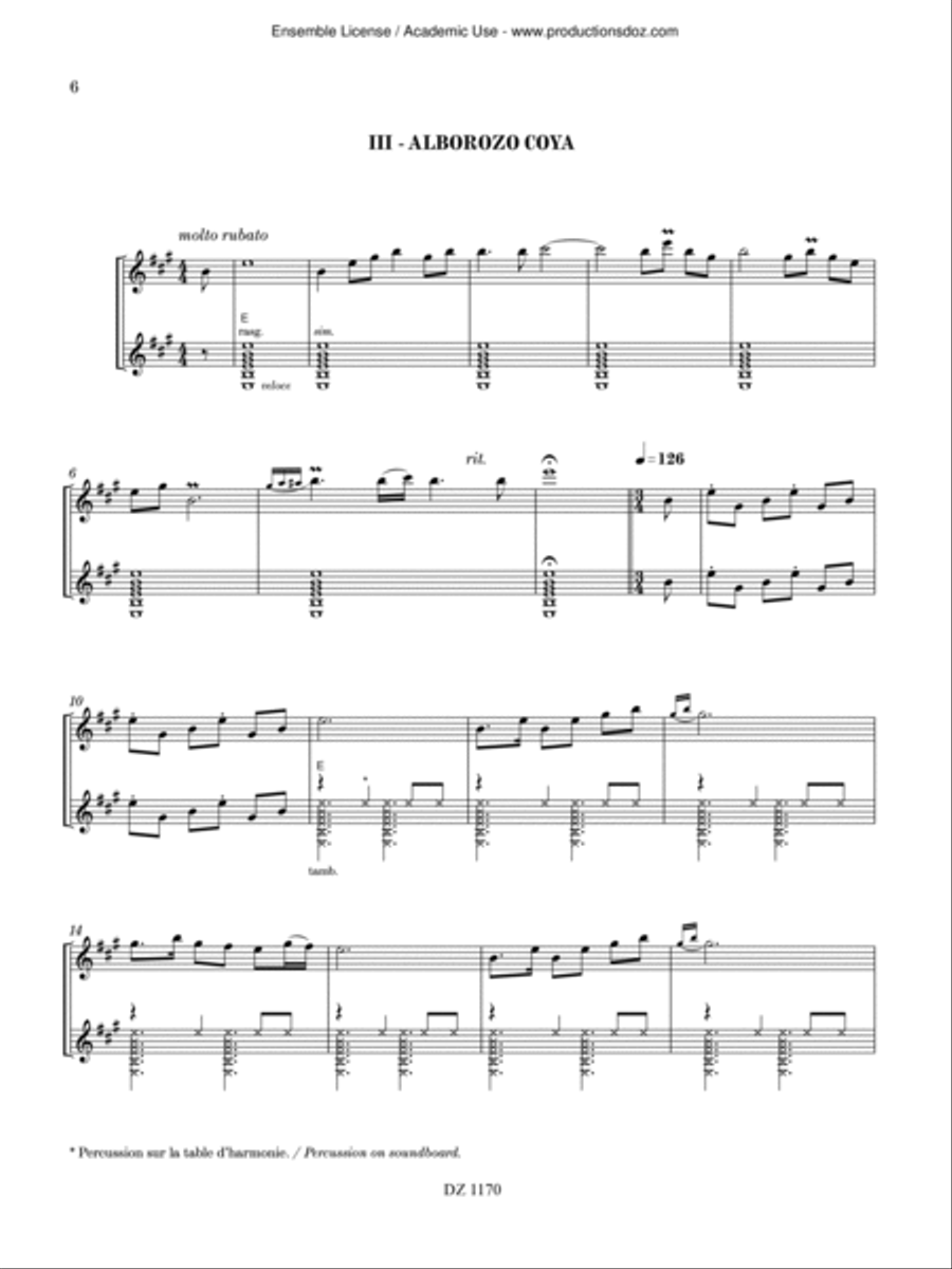 Musique des Andes Classical Guitar scores gallery preview page 6
