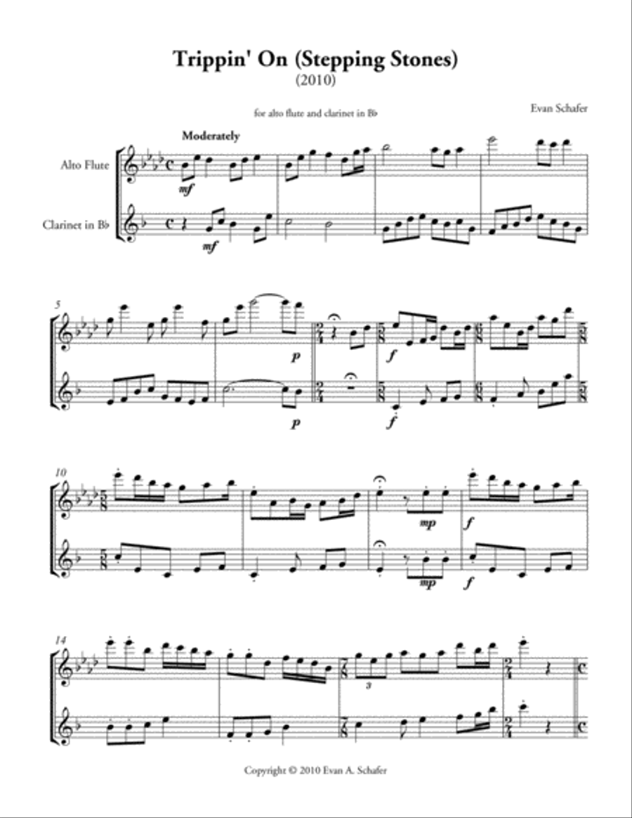 Trippin' On (Stepping Stones) (2010) Woodwind Ensemble scores gallery preview page 1