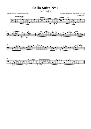 Book cover for Cello Suite No 1 in G major - Menuet II - Bach