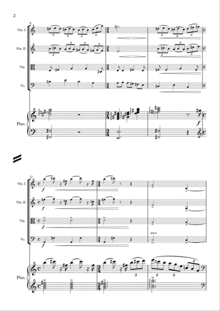 The wind among the reeds Piano Quintet scores gallery preview page 2