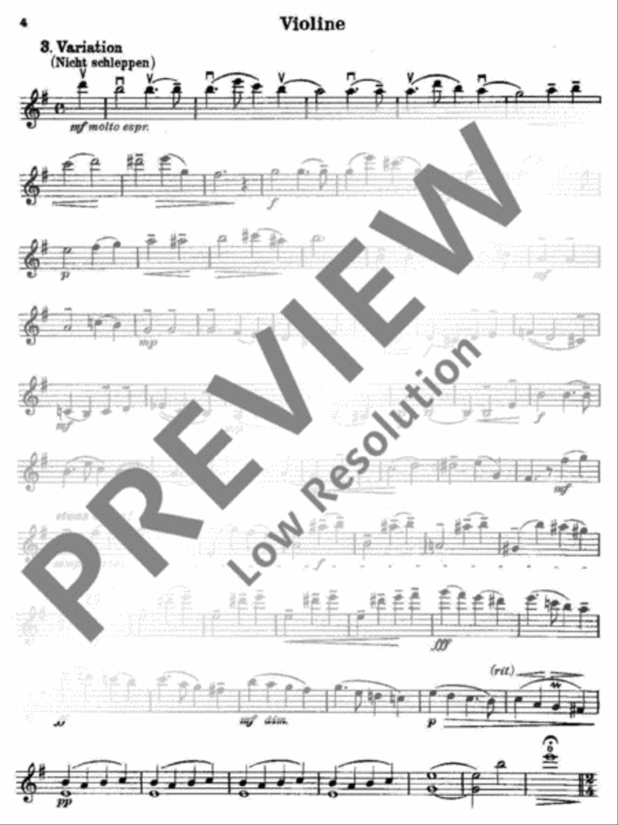 Variations on a Theme of Mozart Violin Solo scores gallery preview page 17