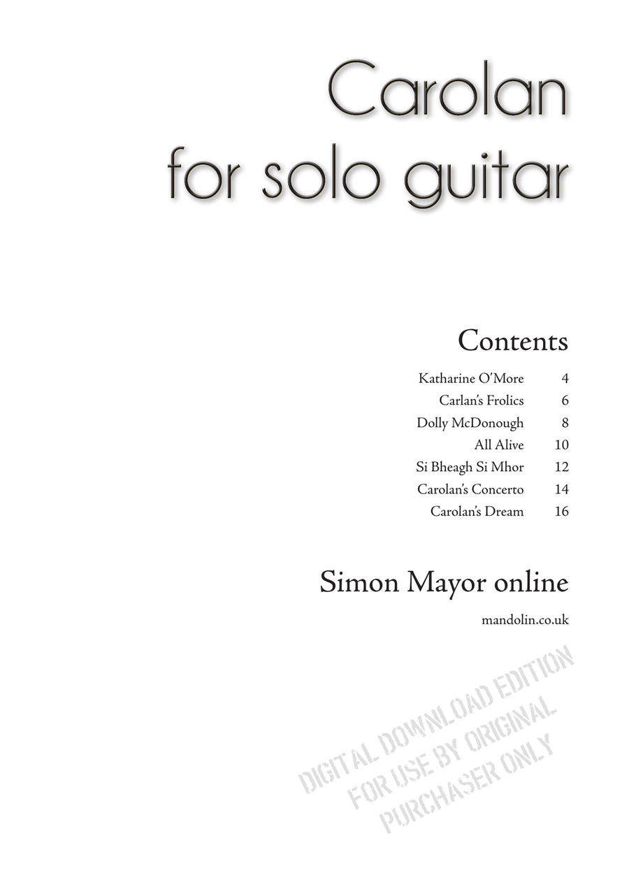 Carolan For Solo Guitar Acoustic Guitar scores gallery preview page 3