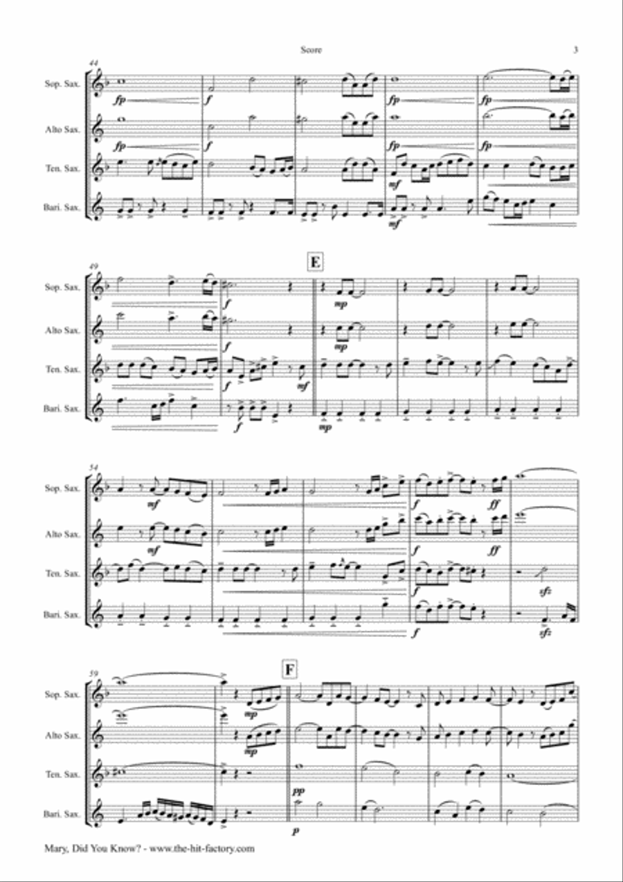 Mary, Did You Know? Woodwind Trio scores gallery preview page 3