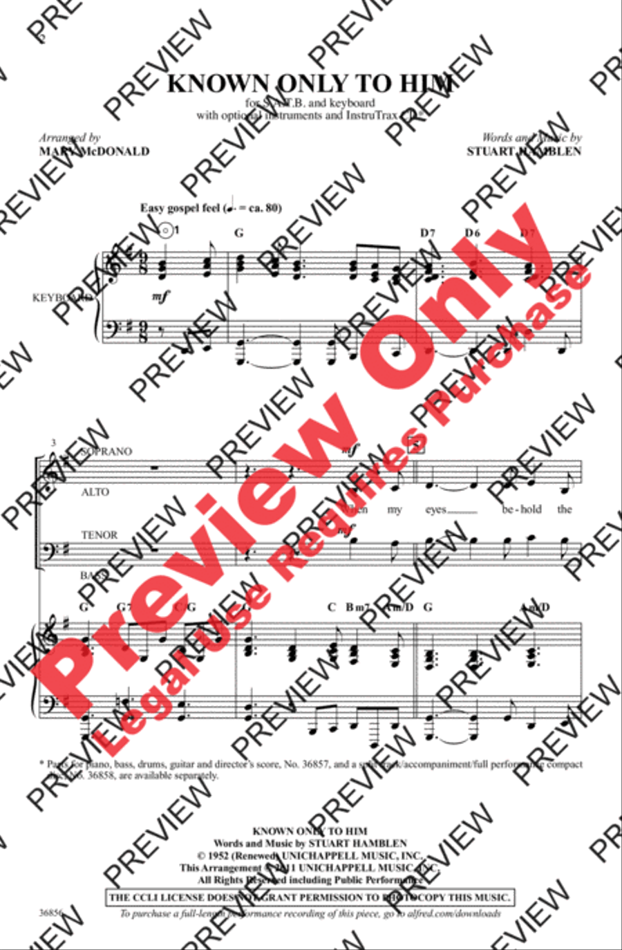 Known Only to Him 4-Part scores gallery preview page 2