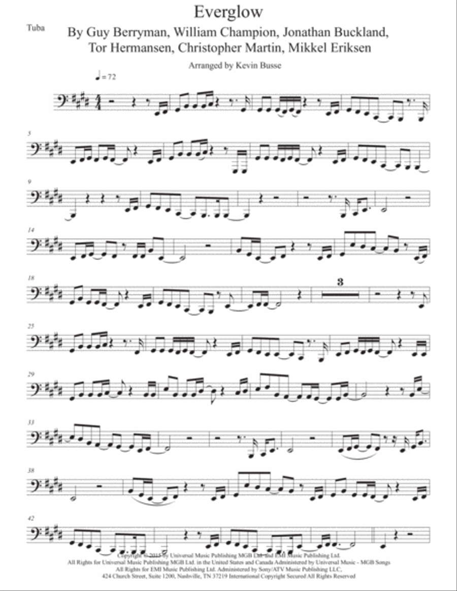 Everglow Tuba scores gallery preview page 1
