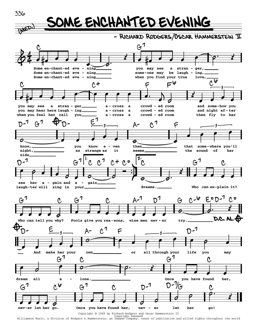 Some Enchanted Evening (High Voice) (from South Pacific) High Voice scores gallery preview page 1