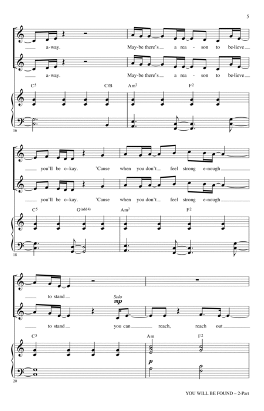 You Will Be Found (from Dear Evan Hansen) (arr. Audrey Snyder) 2-Part scores gallery preview page 3