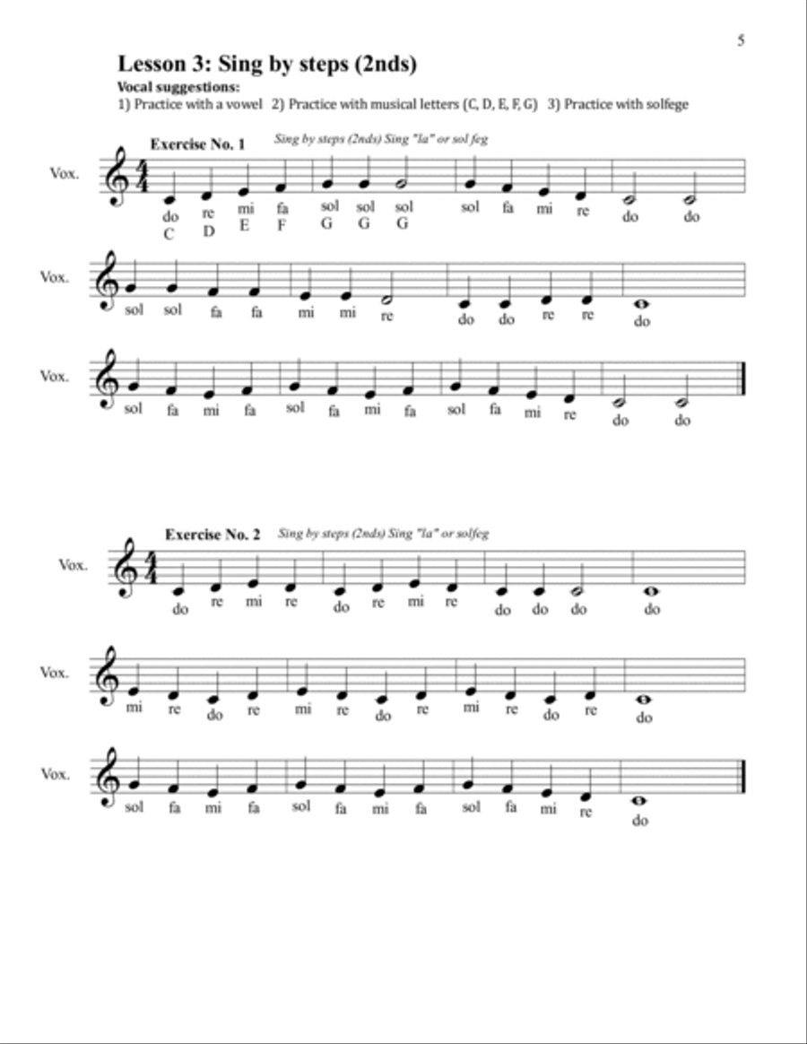 The Beginner Vocal Lesson Book: Learn to Sing (Level 1) Medium Voice scores gallery preview page 5