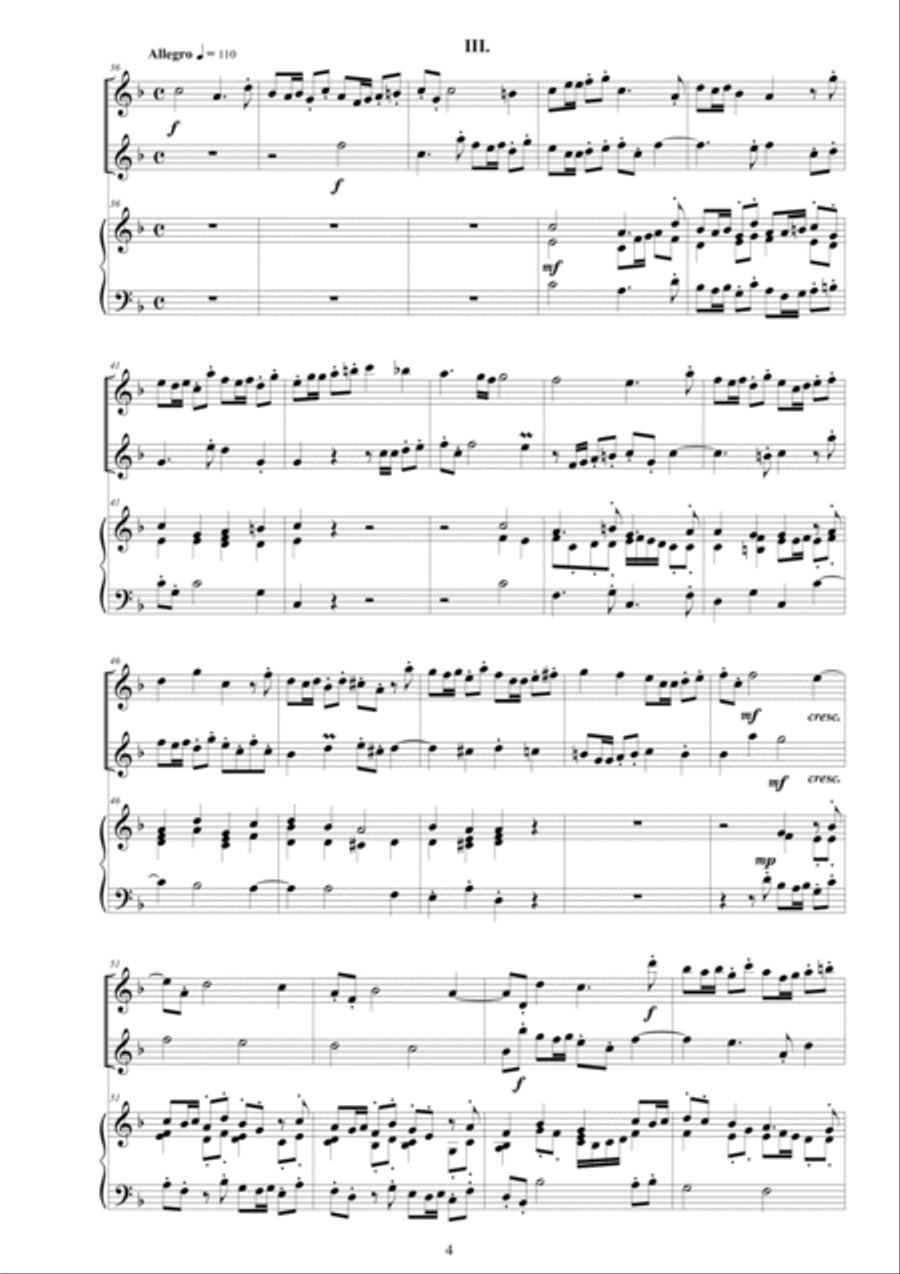 Scarlatti A - Concerto Grosso no.3 in F major - Two Flutes and piano Flute Duet scores gallery preview page 4