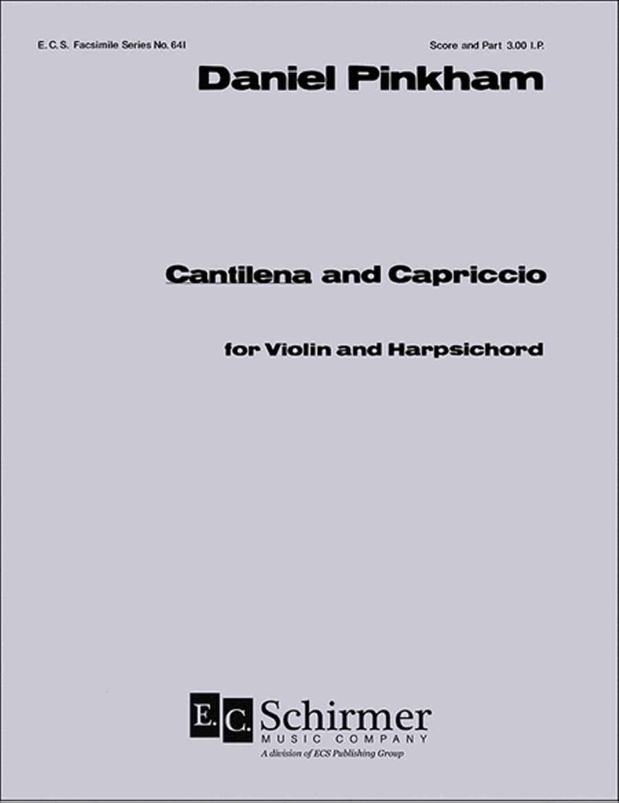 Book cover for Cantilena and Capriccio (Score & Parts)