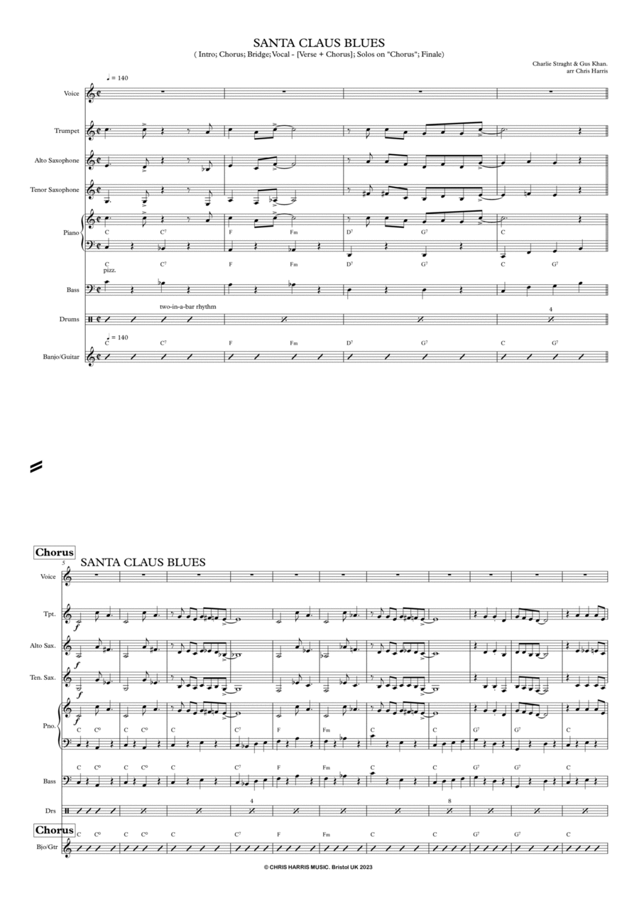 Santa Claus Blues Jazz Ensemble scores gallery preview page 1