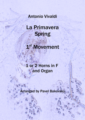 Book cover for A. Vivaldi: La Primavera for 1 or 2 Horns and Organ