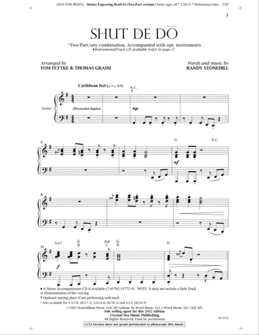 Shut De Do Shut De Do 2-Part scores gallery preview page 2