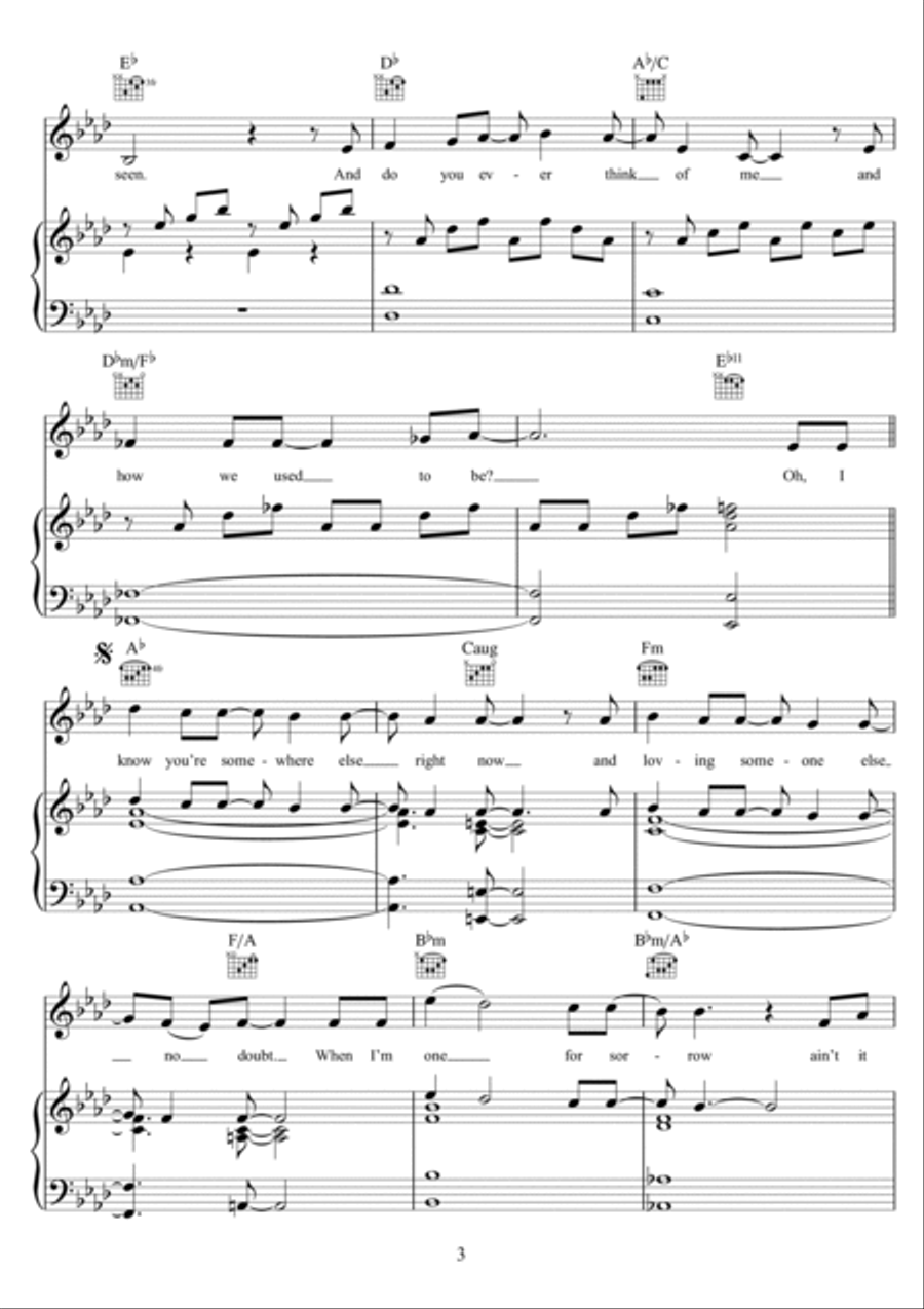 One For Sorrow Piano, Vocal, Guitar scores gallery preview page 3