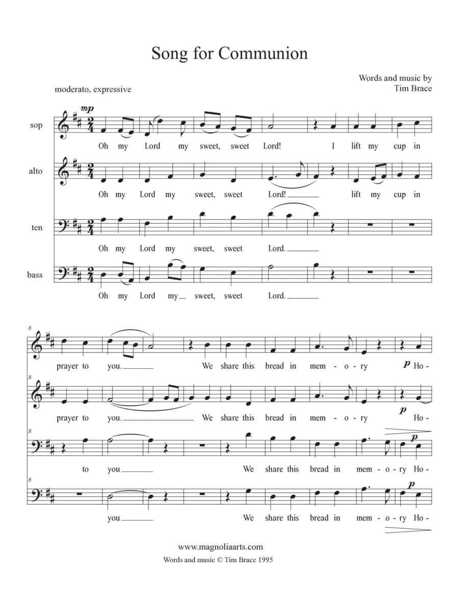 Song for Communion 4-Part scores gallery preview page 1