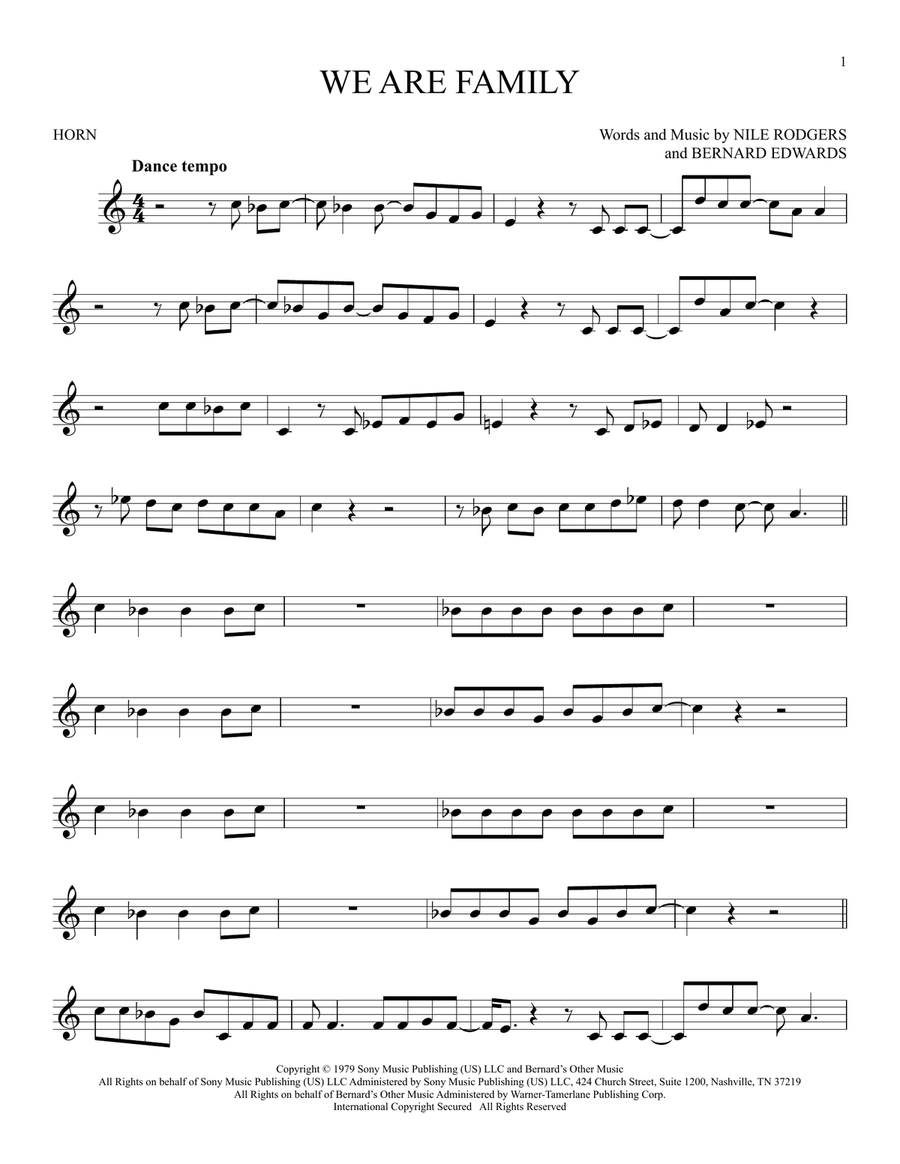 We Are Family We Are Family Horn Solo scores gallery preview page 1