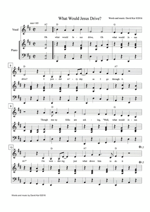 What Would Jesus Drive? (accompaniment and lead sheet)