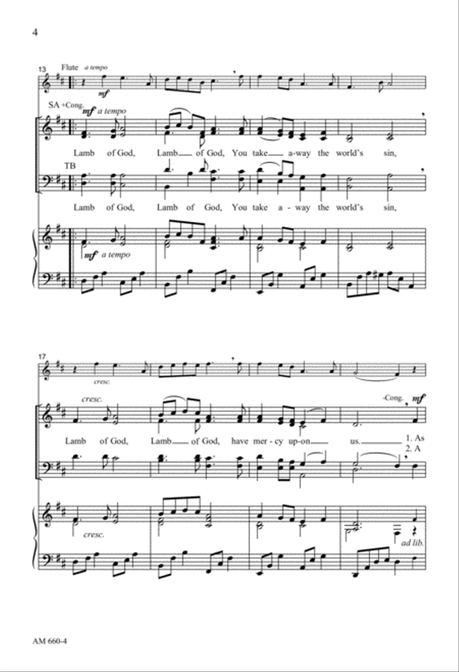 Lamb of God Lamb of God 4-Part scores gallery preview page 5