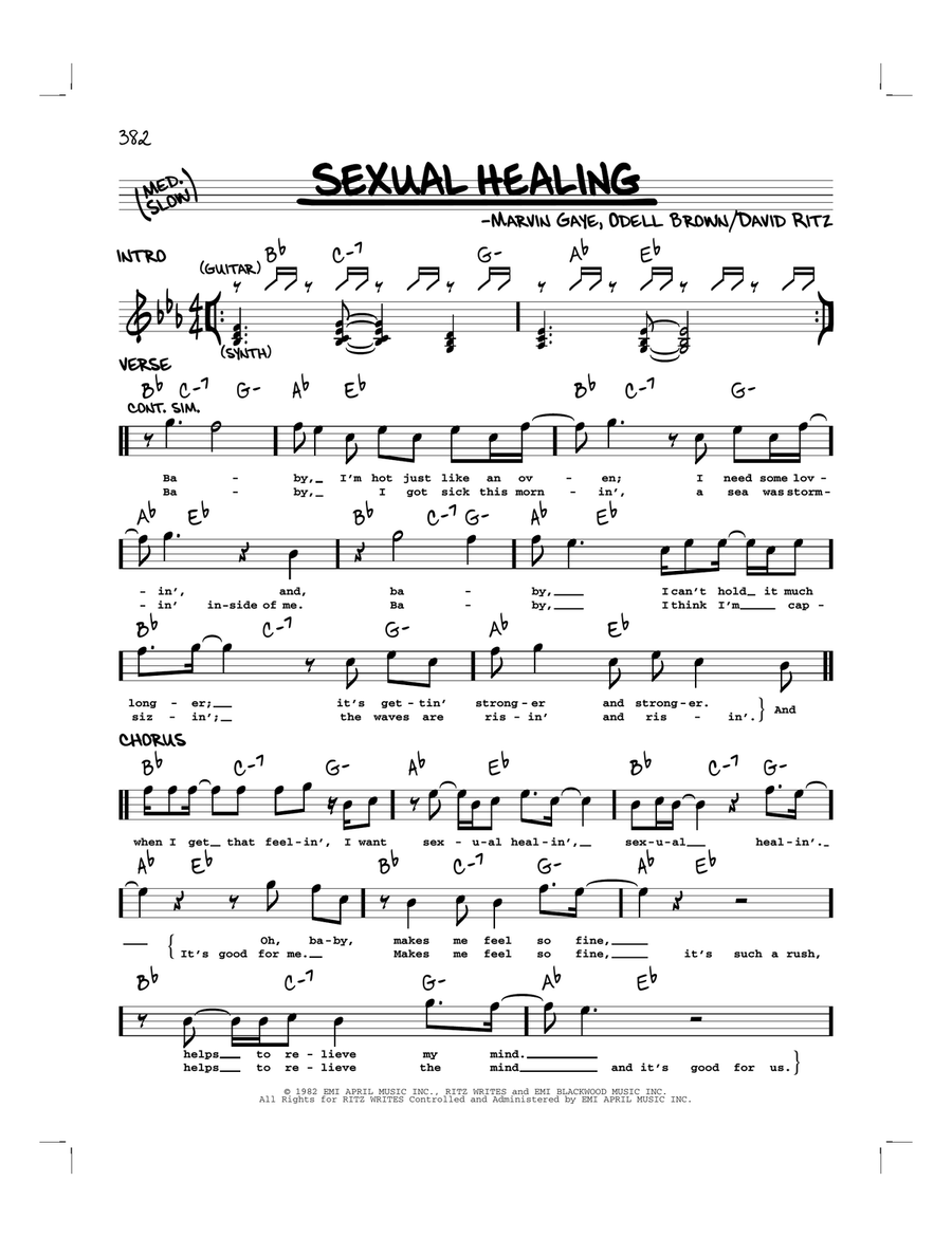 Sexual Healing Piano scores gallery preview page 1