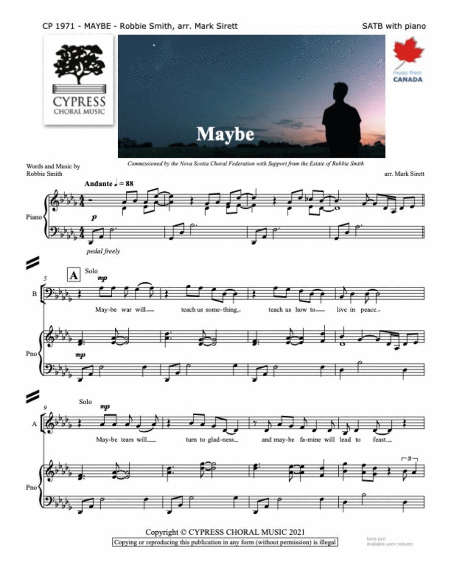 Maybe SATB 4-Part scores gallery preview page 1