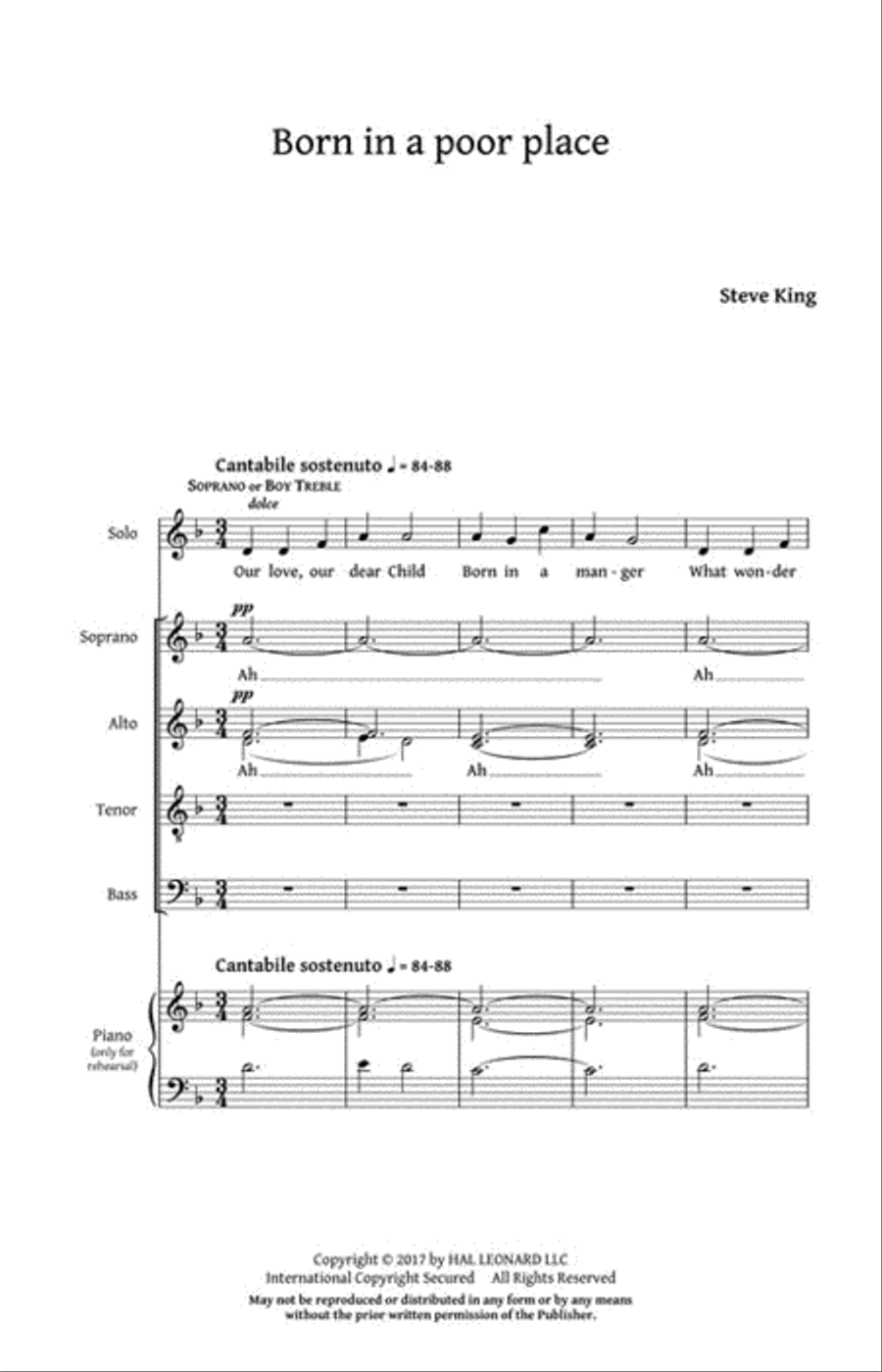 Born in a Poor Place 4-Part scores gallery preview page 2