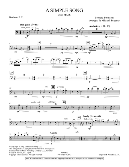 A Simple Song (from Mass) - Baritone B.C.