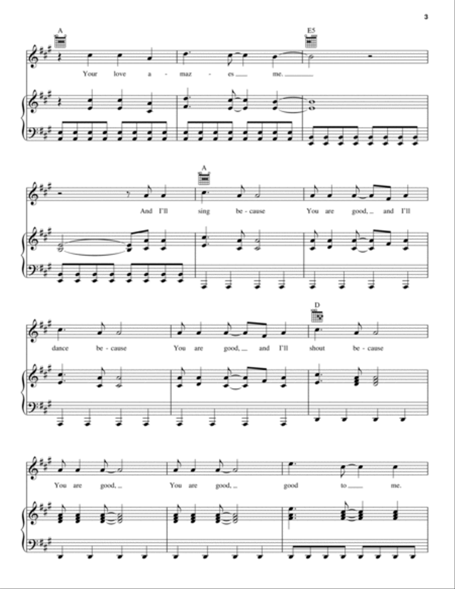 You Are Good Piano, Vocal, Guitar scores gallery preview page 3