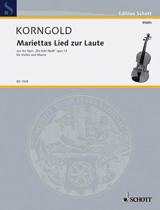 Book cover for Marietta's Lied from Die Tote Stadt Op. 12
