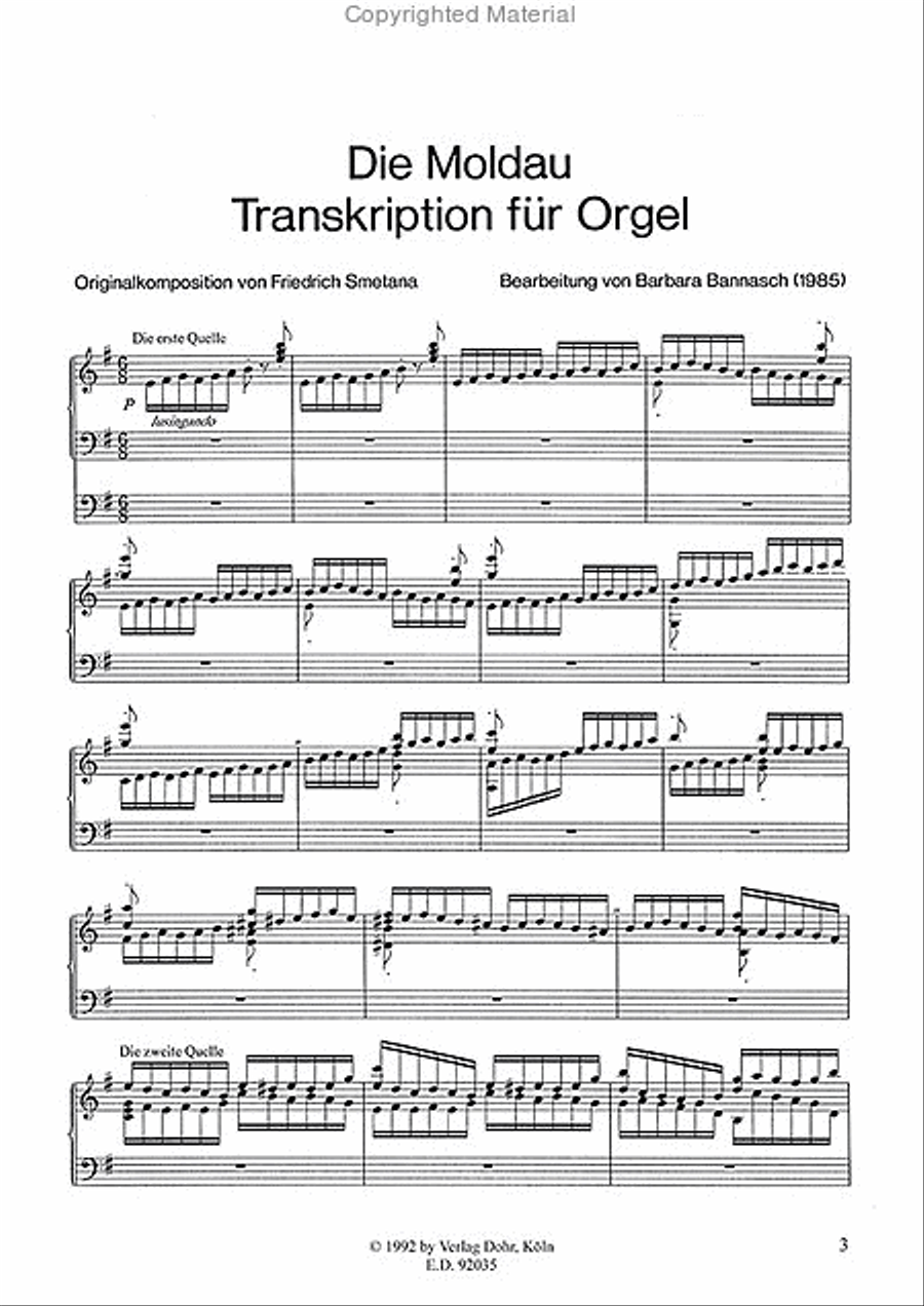 Die Moldau -Transkription für Orgel solo (1985)- Organ scores gallery preview page 2