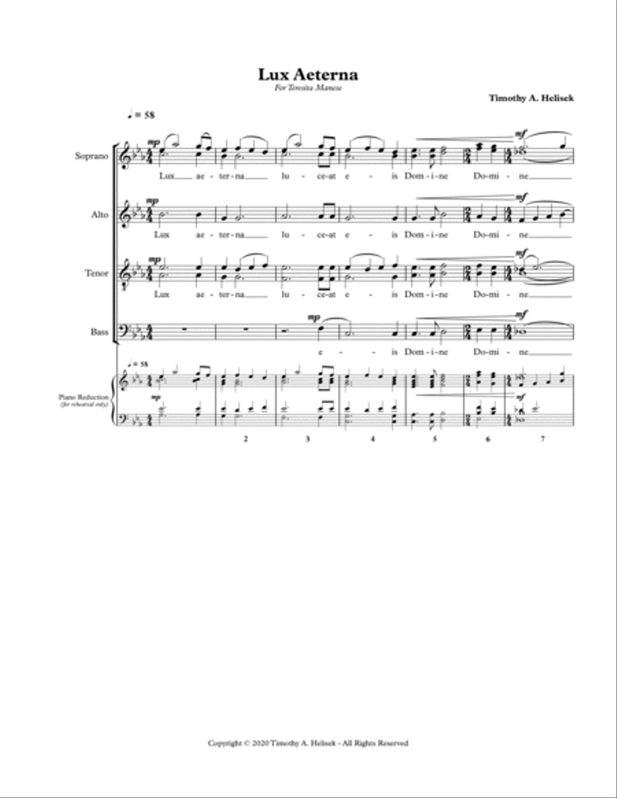 Lux Aeterna 4-Part scores gallery preview page 1