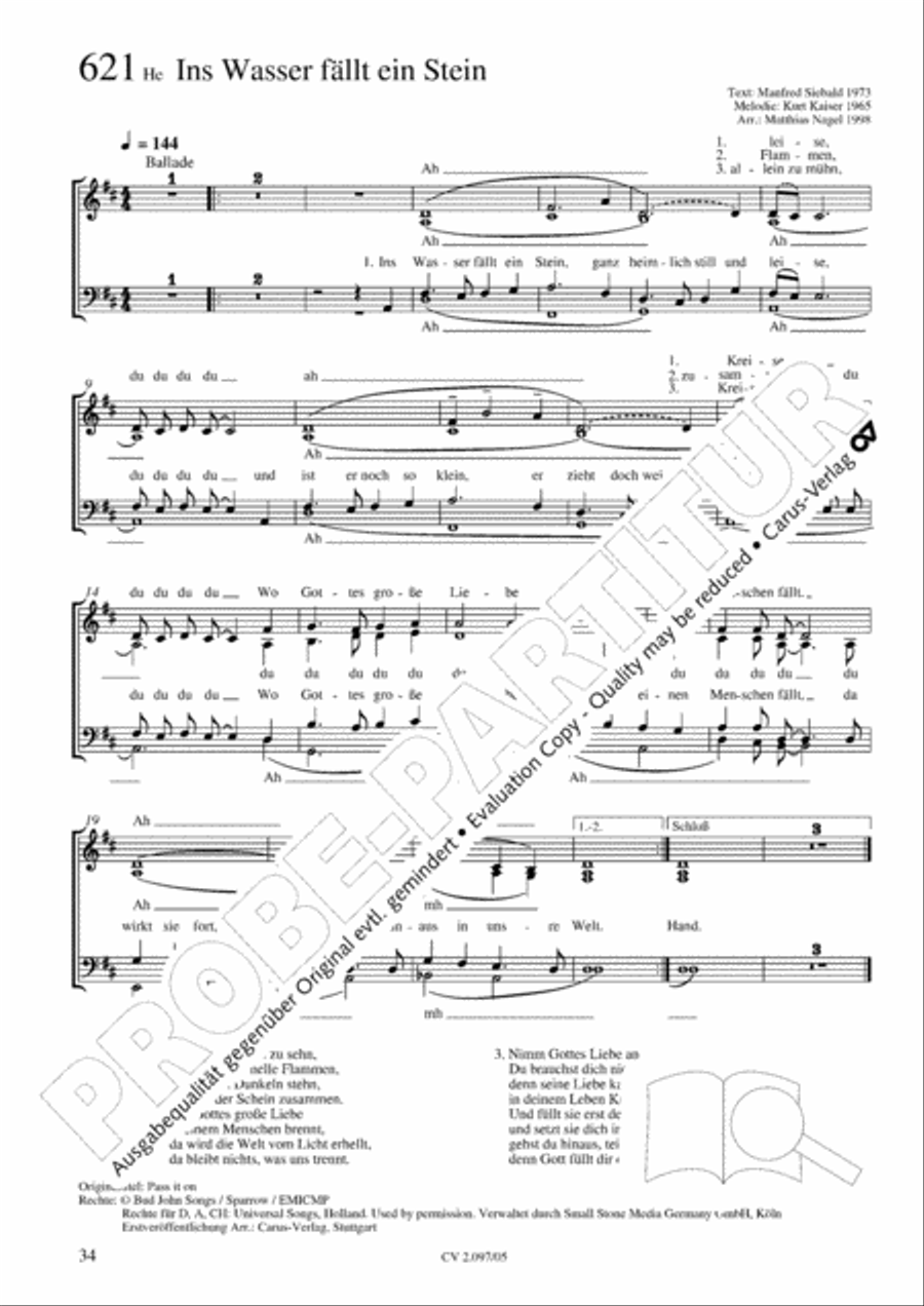 Pop-Chorbuch zum EG: Morning has broken Choir scores gallery preview page 35