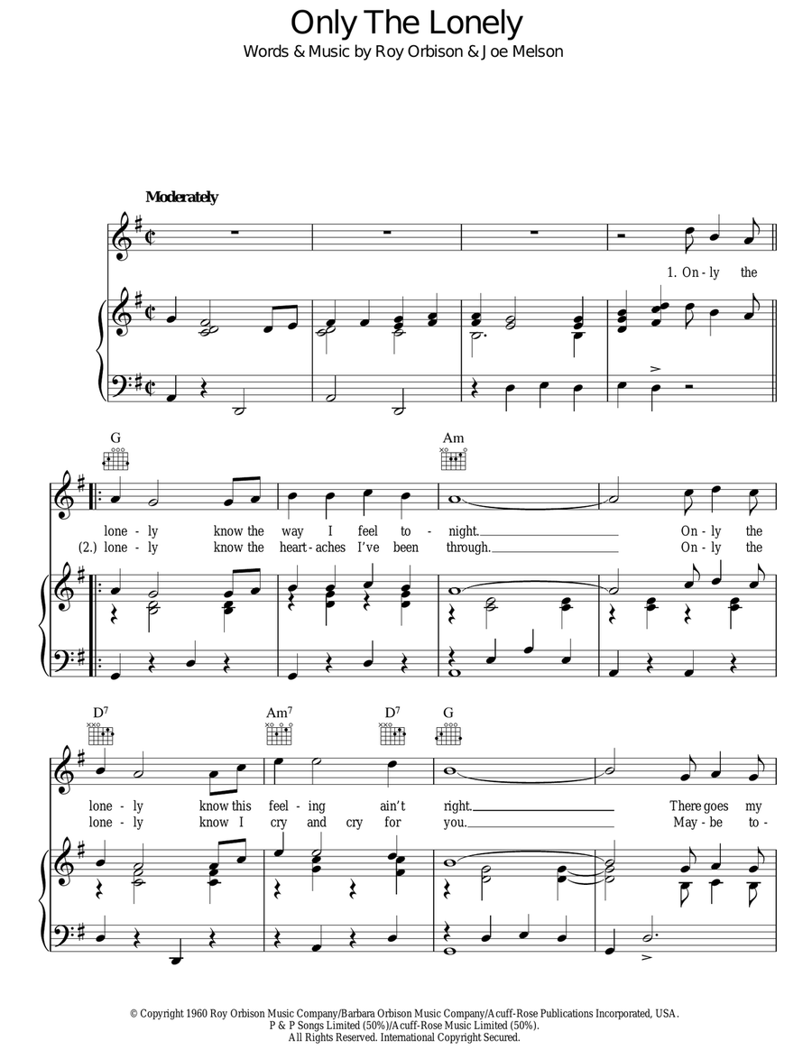 Only The Lonely Acoustic Guitar scores gallery preview page 1