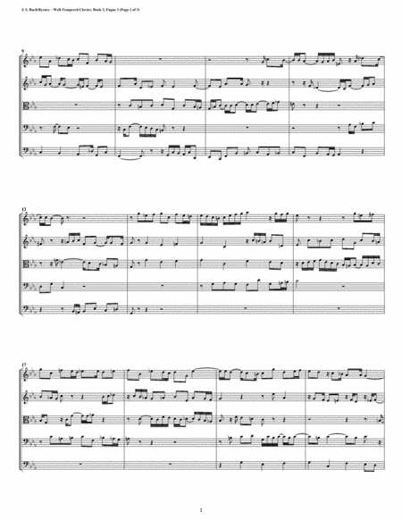 Fugue 02 from Well-Tempered Clavier, Book 2 (String Quintet) image number null